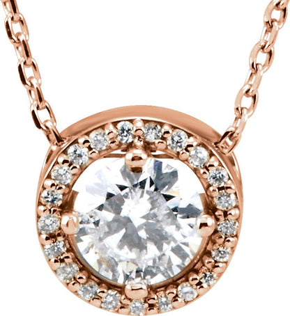1/2 Ctw Lab-Grown Diamond Necklace - Rose Gold - Lab Grown Diamond