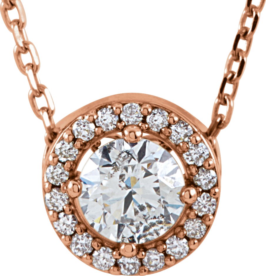 1/3 Ctw Lab-Grown Diamond Necklace - Rose Gold - Lab Grown Diamond