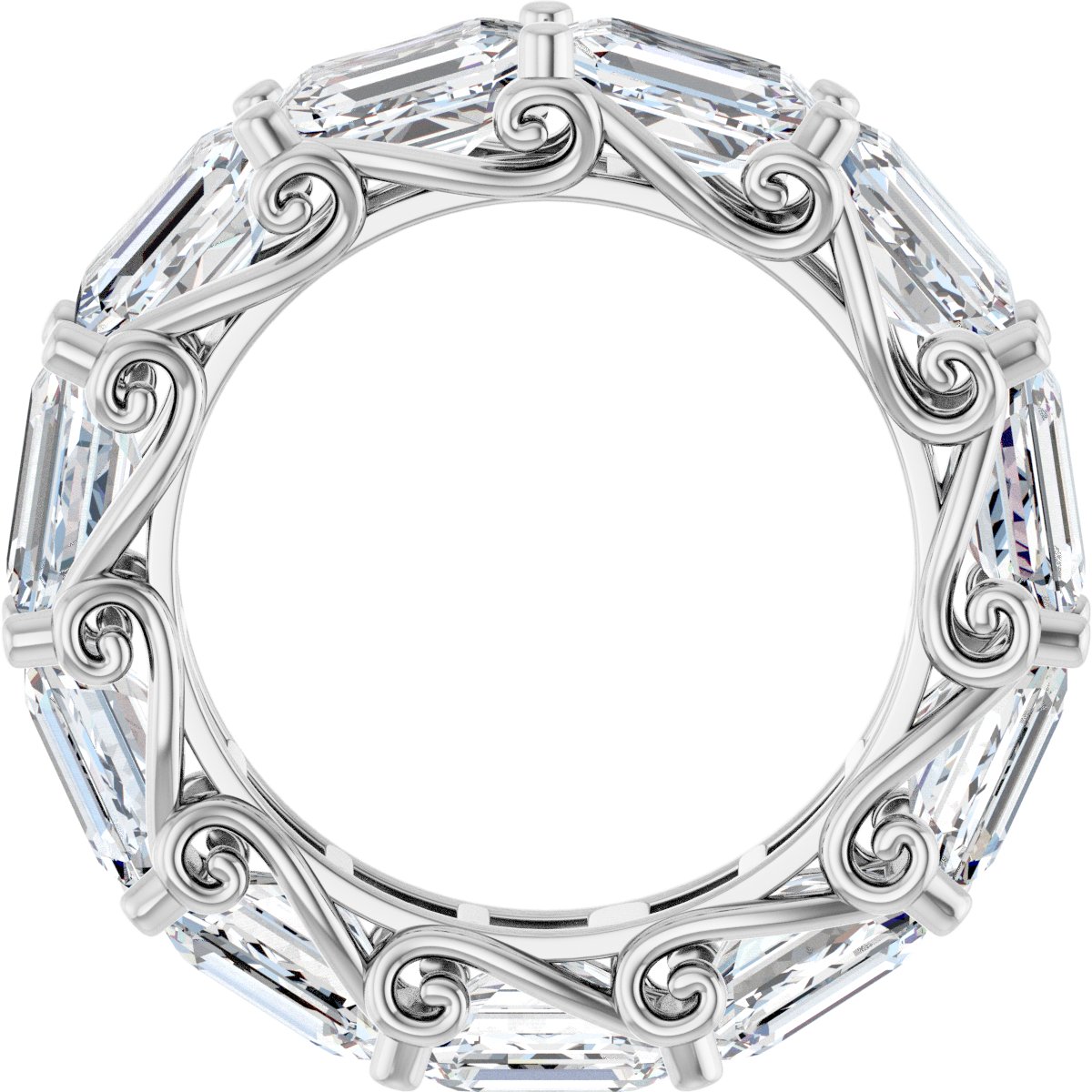 7 1/2 Ctw Emerald Lab-Grown Diamond Eternity Band - White Gold - Lab Grown Diamond