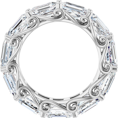 7 1/2 Ctw Emerald Lab-Grown Diamond Eternity Band - White Gold - Lab Grown Diamond