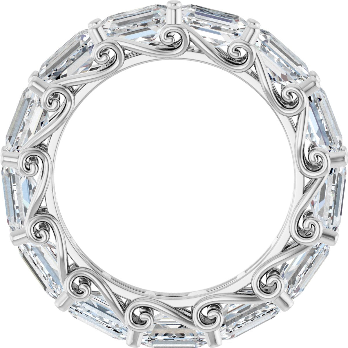 5 Ctw Emerald Lab-Grown Diamond Eternity Band - White Gold - Lab Grown Diamond