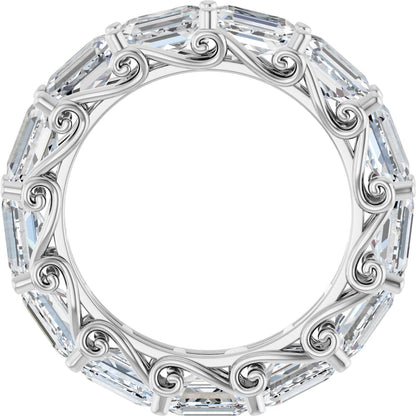 5 Ctw Emerald Lab-Grown Diamond Eternity Band - White Gold - Lab Grown Diamond