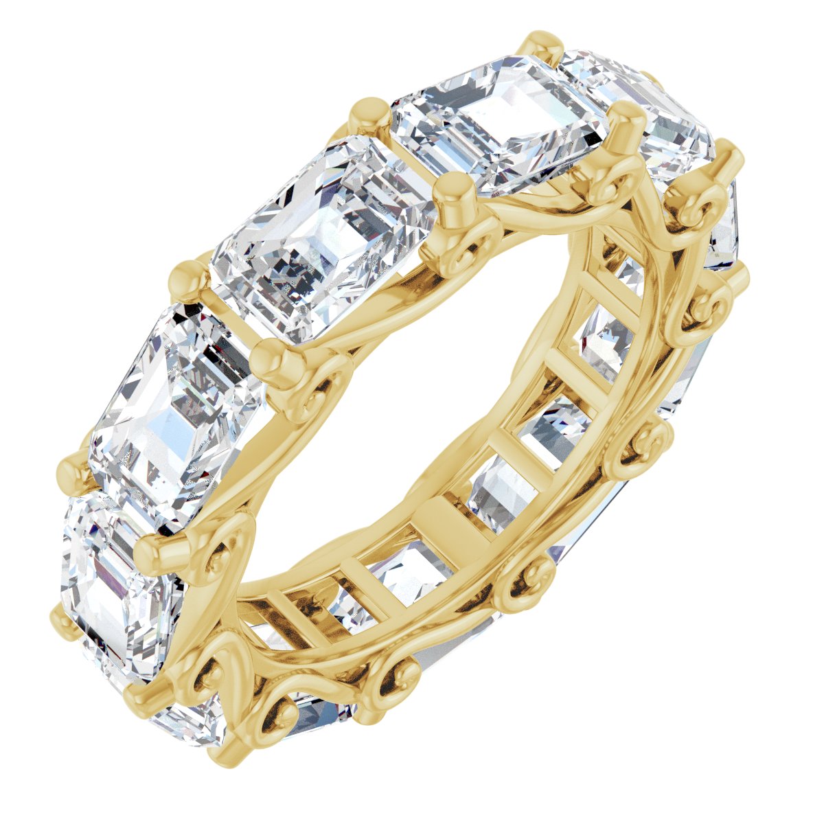 7 1/2 Ctw Emerald Lab-Grown Diamond Eternity Band