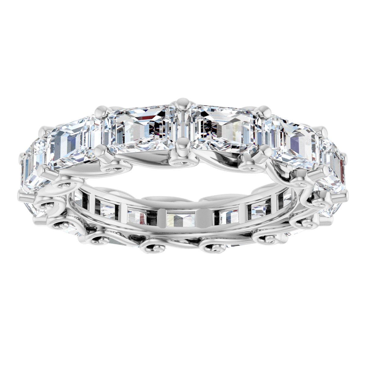 5 Ctw Emerald Lab-Grown Diamond Eternity Band - White Gold - Lab Grown Diamond