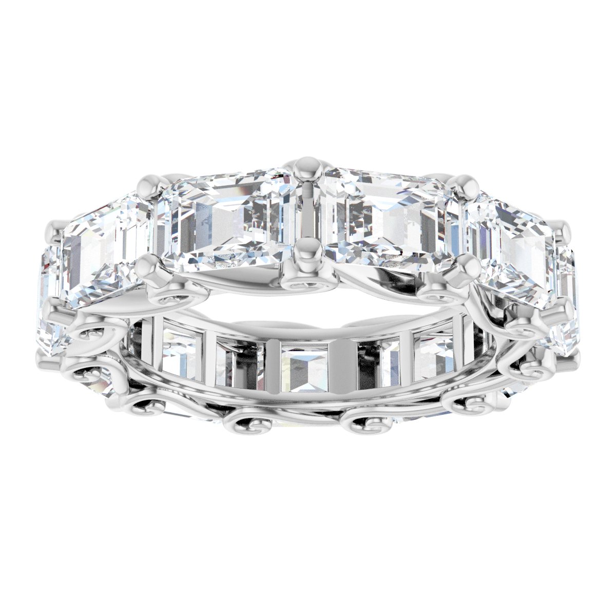 7 1/2 Ctw Emerald Lab-Grown Diamond Eternity Band - White Gold - Lab Grown Diamond