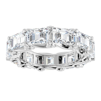 7 1/2 Ctw Emerald Lab-Grown Diamond Eternity Band - White Gold - Lab Grown Diamond