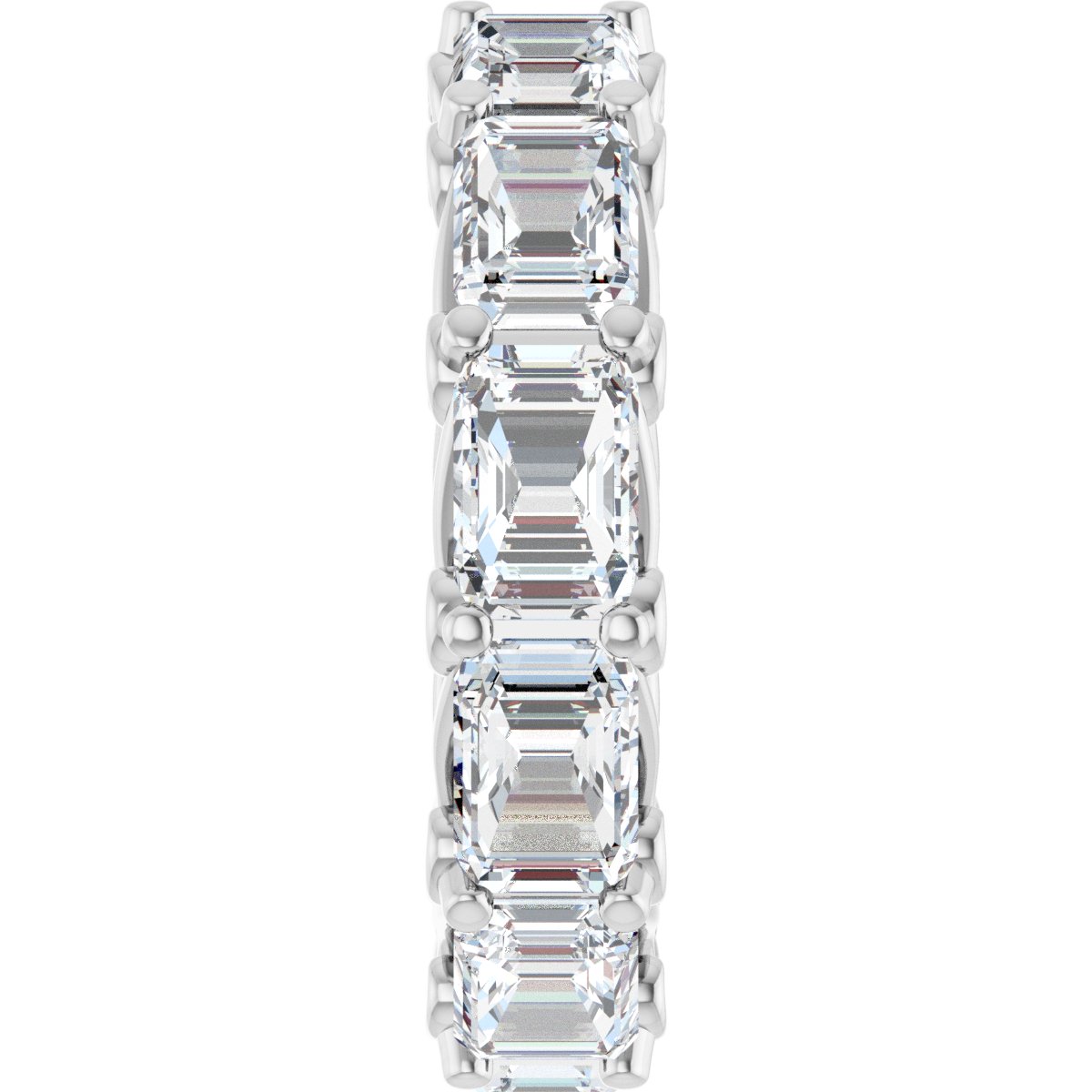 7 1/2 Ctw Emerald Lab-Grown Diamond Eternity Band - White Gold - Lab Grown Diamond