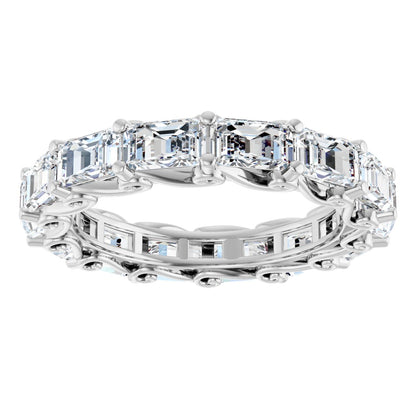 5 1/2 Ctw Emerald Lab-Grown Diamond Band - White Gold - Lab Grown Diamond