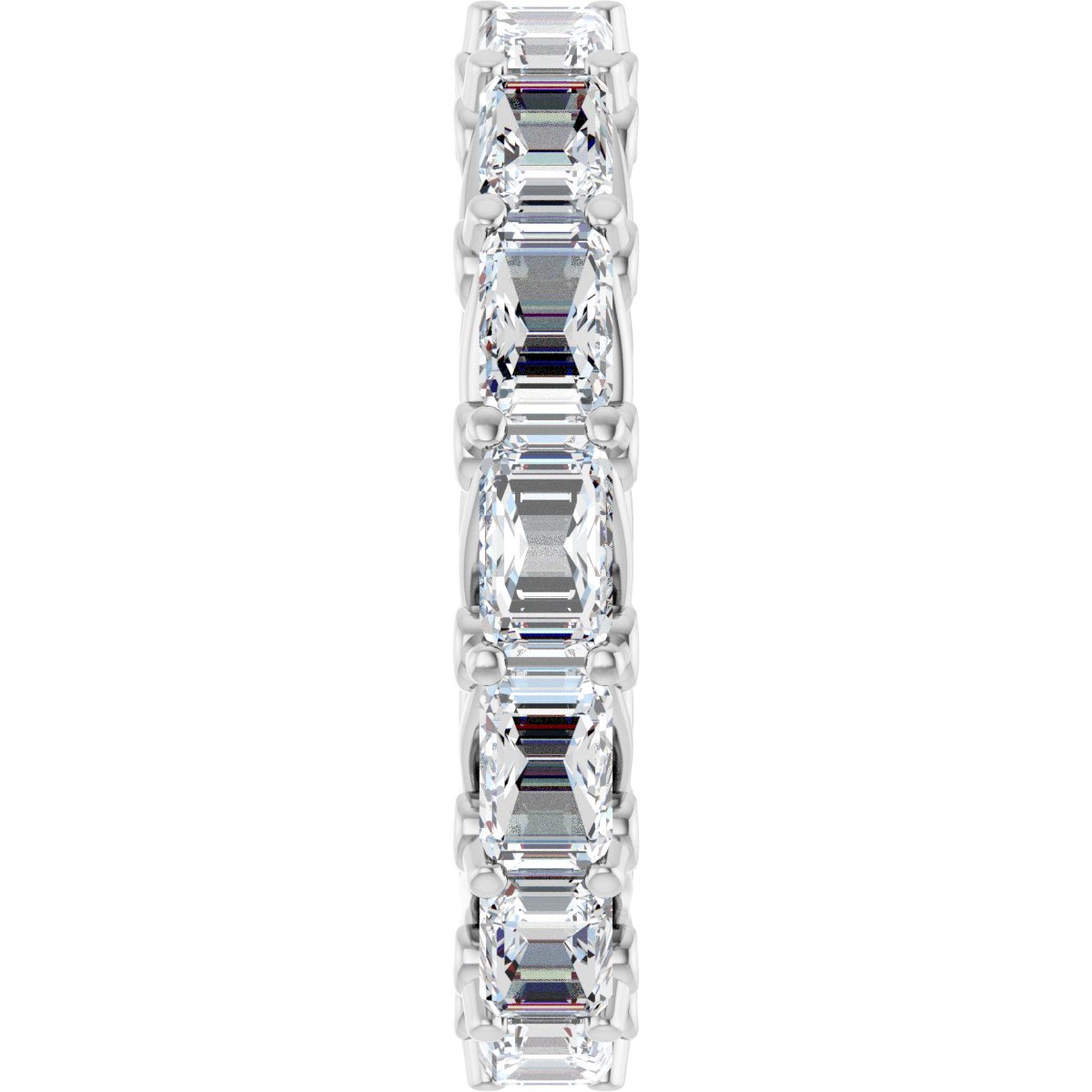 5 1/2 Ctw Emerald Lab-Grown Diamond Band - White Gold - Lab Grown Diamond