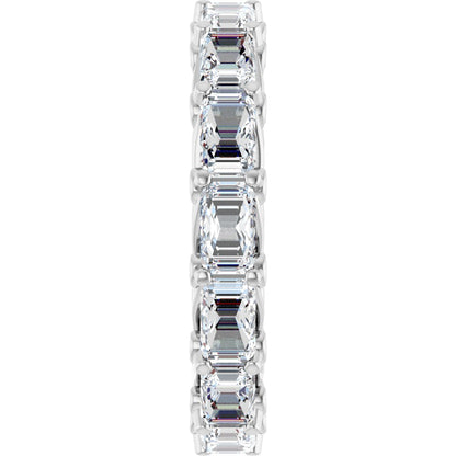 5 1/2 Ctw Emerald Lab-Grown Diamond Band - White Gold - Lab Grown Diamond