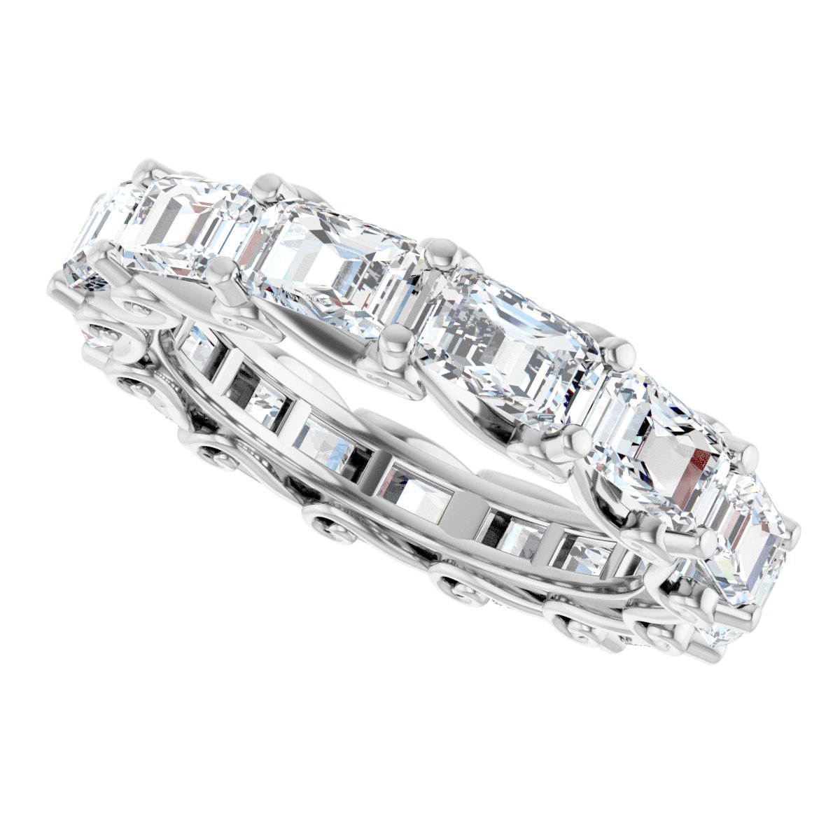 5 Ctw Emerald Lab-Grown Diamond Eternity Band - White Gold - Lab Grown Diamond