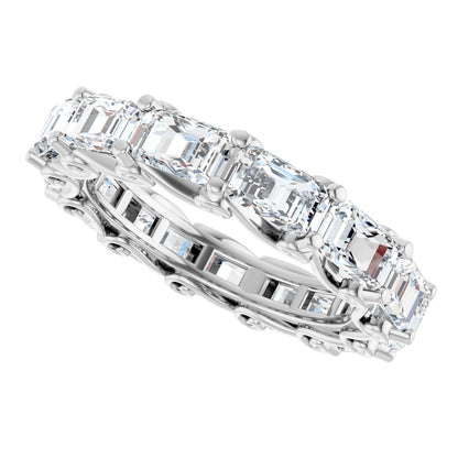 5 Ctw Emerald Lab-Grown Diamond Eternity Band - White Gold - Lab Grown Diamond