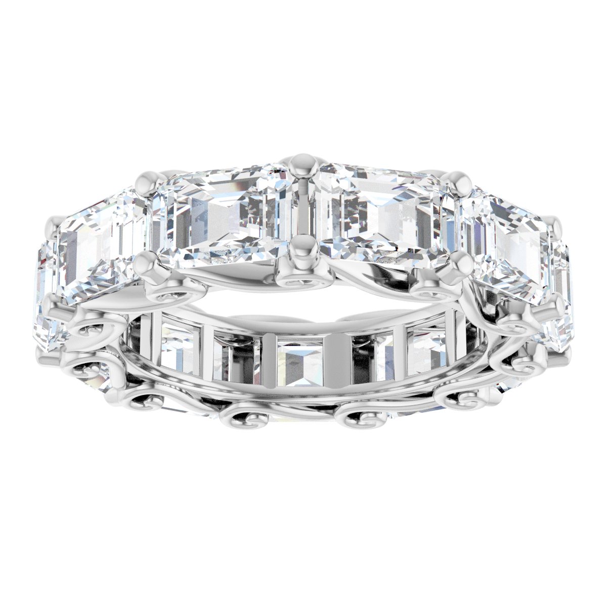 6 3/4 Ctw Emerald Lab-Grown Diamond Eternity Band - White Gold - Lab Grown Diamond