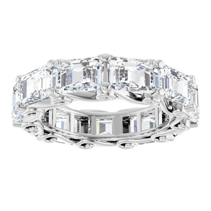 6 3/4 Ctw Emerald Lab-Grown Diamond Eternity Band - White Gold - Lab Grown Diamond