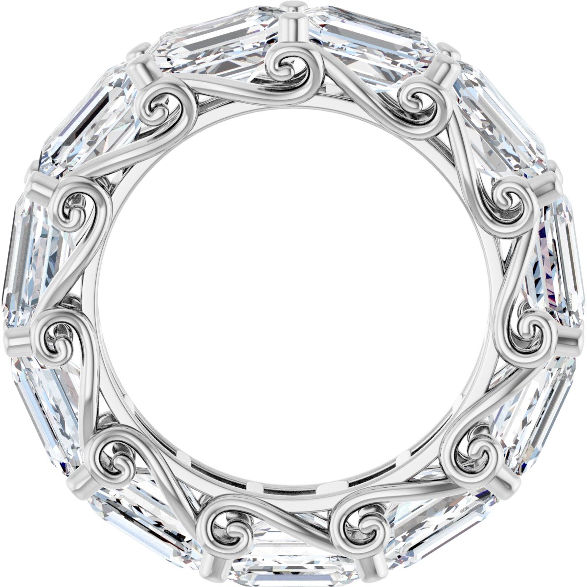 6 3/4 Ctw Emerald Lab-Grown Diamond Eternity Band - White Gold - Lab Grown Diamond