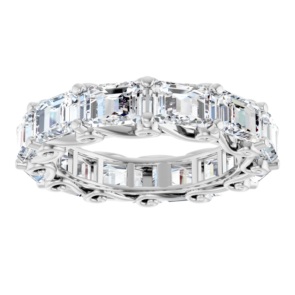8 Ctw Emerald Lab-Grown Diamond Eternity Band - White Gold - Lab Grown Diamond