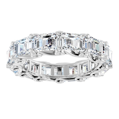 8 Ctw Emerald Lab-Grown Diamond Eternity Band - White Gold - Lab Grown Diamond
