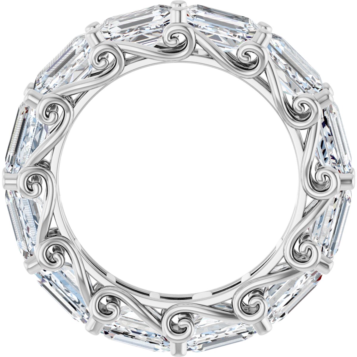 8 Ctw Emerald Lab-Grown Diamond Eternity Band - White Gold - Lab Grown Diamond