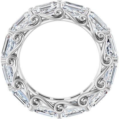 8 Ctw Emerald Lab-Grown Diamond Eternity Band - White Gold - Lab Grown Diamond