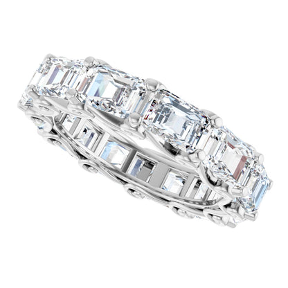 8 Ctw Emerald Lab-Grown Diamond Eternity Band - White Gold - Lab Grown Diamond
