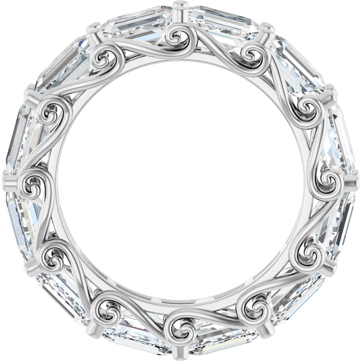 4 3/4 Ctw Emerald Lab-Grown Diamond Eternity Band - White Gold - Lab Grown Diamond