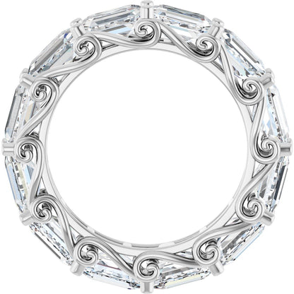 4 3/4 Ctw Emerald Lab-Grown Diamond Eternity Band - White Gold - Lab Grown Diamond