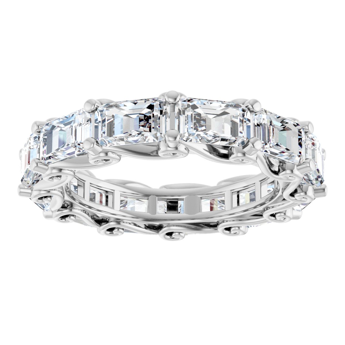 4 3/4 Ctw Emerald Lab-Grown Diamond Eternity Band - White Gold - Lab Grown Diamond