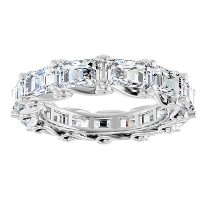 4 3/4 Ctw Emerald Lab-Grown Diamond Eternity Band - White Gold - Lab Grown Diamond