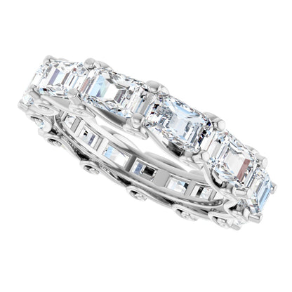 4 3/4 Ctw Emerald Lab-Grown Diamond Eternity Band - White Gold - Lab Grown Diamond