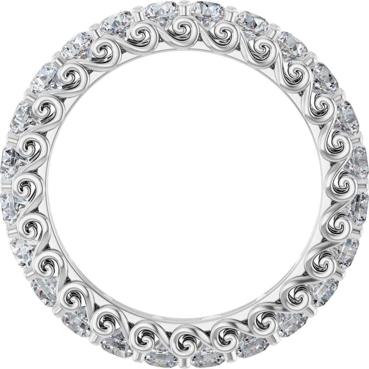 1 5/8 Ctw Lab-Grown Diamond Eternity Band - White Gold - Lab Grown Diamond