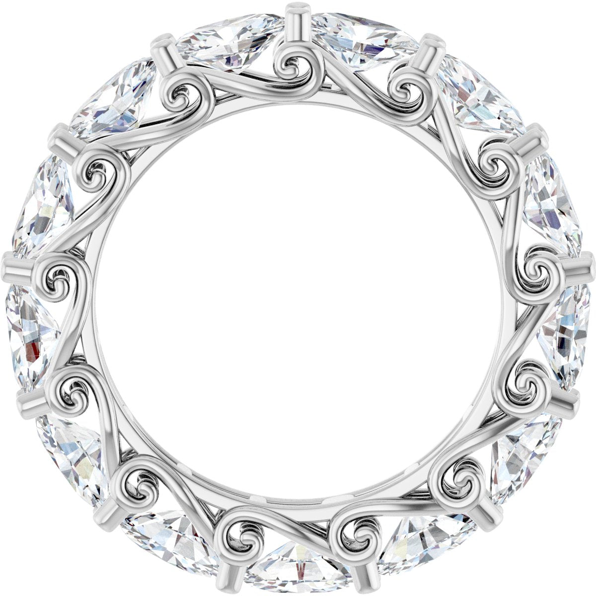 5 Ctw Oval Lab-Grown Diamond Eternity Band - White Gold - Lab Grown Diamond