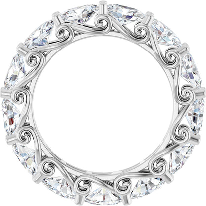 5 Ctw Oval Lab-Grown Diamond Eternity Band - White Gold - Lab Grown Diamond