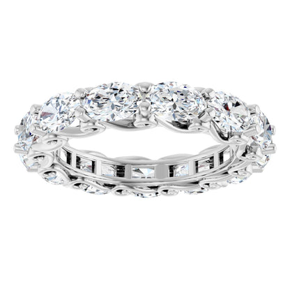5 Ctw Oval Lab-Grown Diamond Eternity Band - White Gold - Lab Grown Diamond