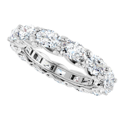 5 Ctw Oval Lab-Grown Diamond Eternity Band - White Gold - Lab Grown Diamond