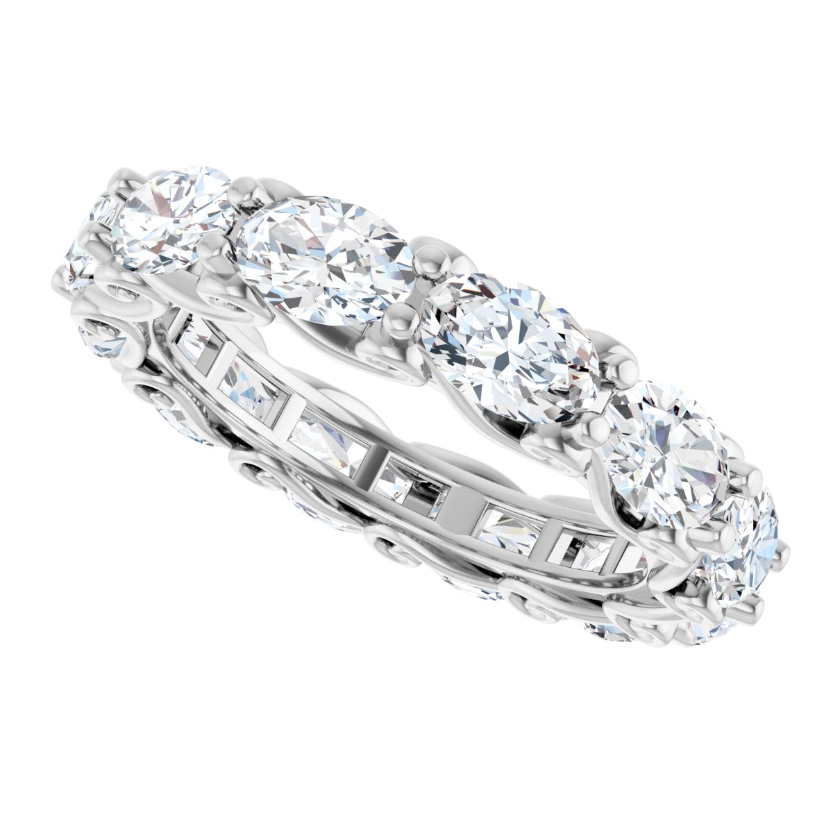 4 3/4 Ctw Oval Lab-Grown Diamond Eternity Band - White Gold - Lab Grown Diamond