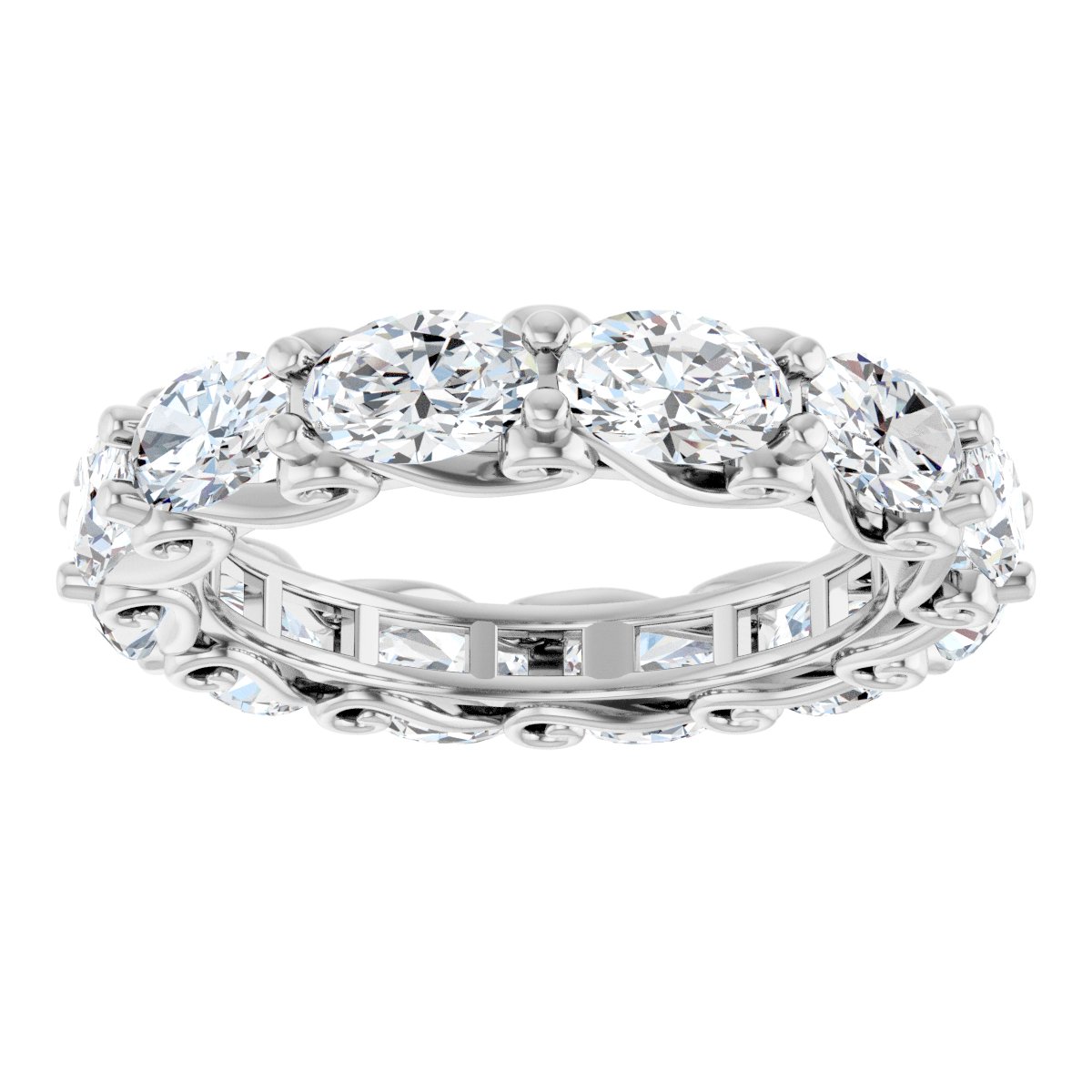 4 3/4 Ctw Oval Lab-Grown Diamond Eternity Band - White Gold - Lab Grown Diamond