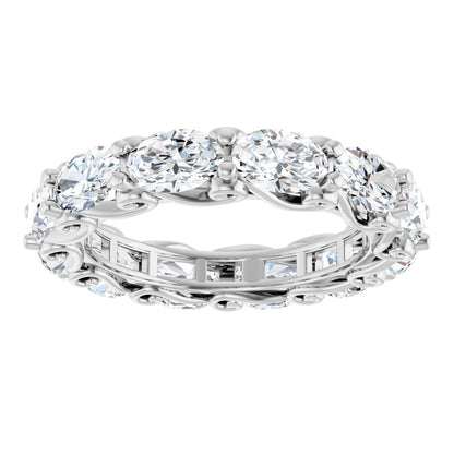 4 3/4 Ctw Oval Lab-Grown Diamond Eternity Band - White Gold - Lab Grown Diamond