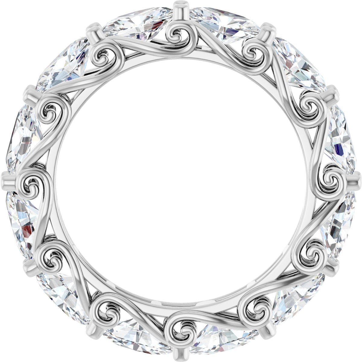 4 3/4 Ctw Oval Lab-Grown Diamond Eternity Band - White Gold - Lab Grown Diamond