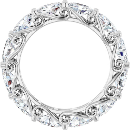 4 3/4 Ctw Oval Lab-Grown Diamond Eternity Band - White Gold - Lab Grown Diamond