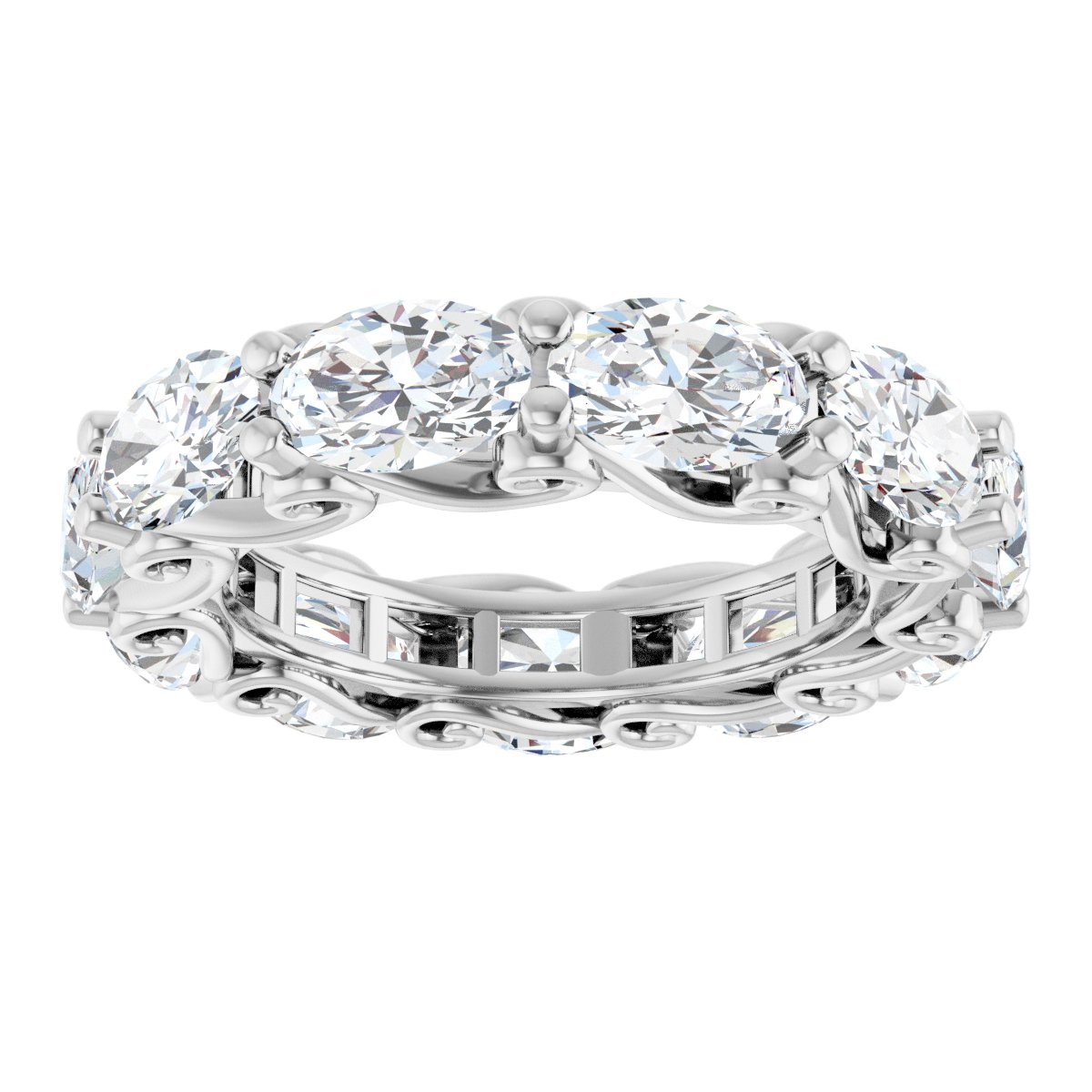 4 1/3 Ctw Oval Lab-Grown Diamond Eternity Band - White Gold - Lab Grown Diamond
