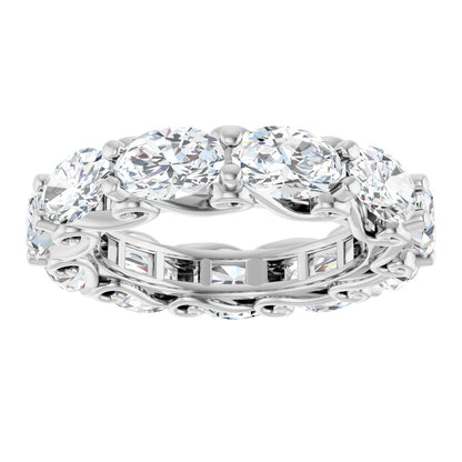 4 1/3 Ctw Oval Lab-Grown Diamond Eternity Band - White Gold - Lab Grown Diamond