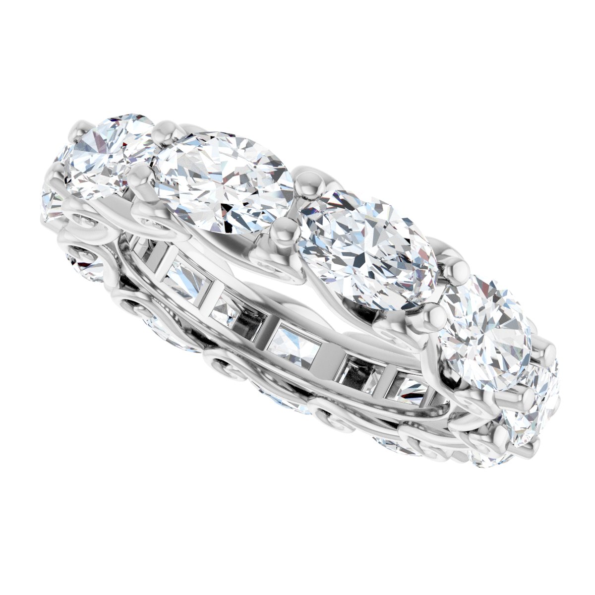 4 1/3 Ctw Oval Lab-Grown Diamond Eternity Band - White Gold - Lab Grown Diamond