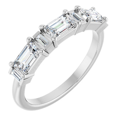 9/10 Ctw Emerald Lab-Grown Diamond Anniversary Band