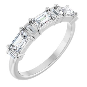 9/10 Ctw Emerald Lab-Grown Diamond Anniversary Band