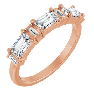 9/10 Ctw Emerald Lab-Grown Diamond Anniversary Band