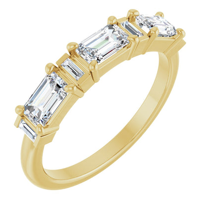 9/10 Ctw Emerald Lab-Grown Diamond Anniversary Band