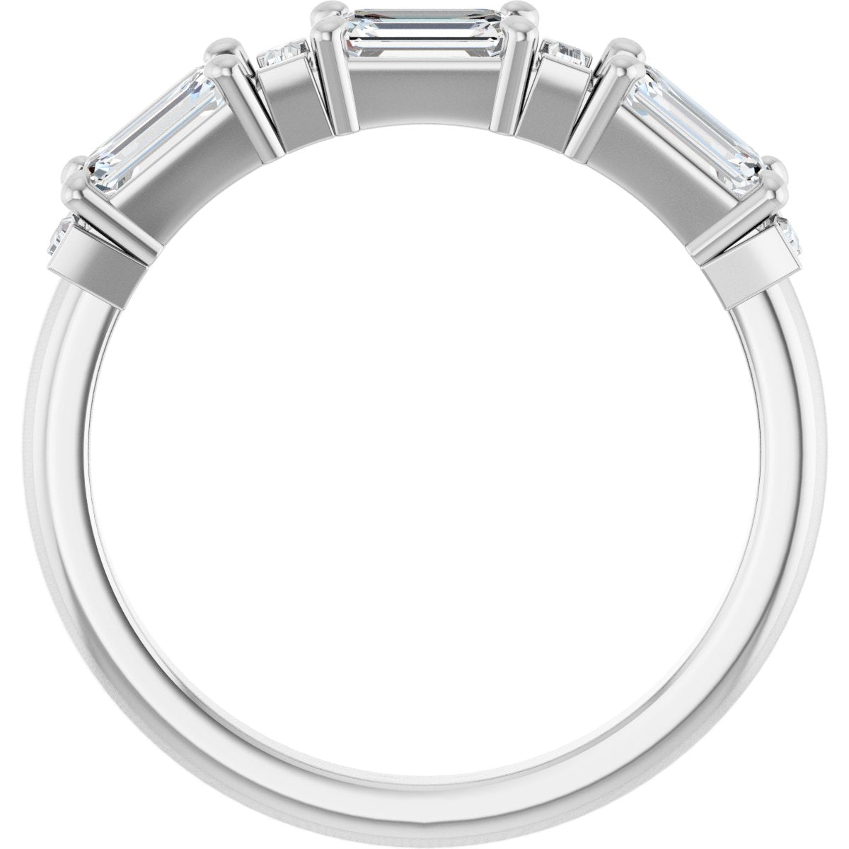 9/10 Ctw Emerald Lab-Grown Diamond Anniversary Band - White Gold - Lab Grown Diamond