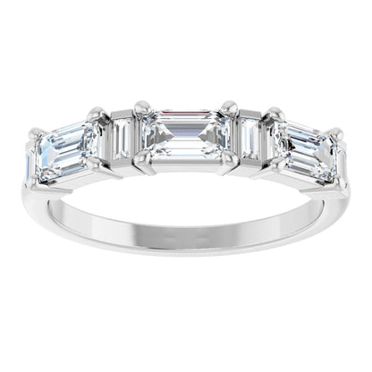 9/10 Ctw Emerald Lab-Grown Diamond Anniversary Band - White Gold - Lab Grown Diamond