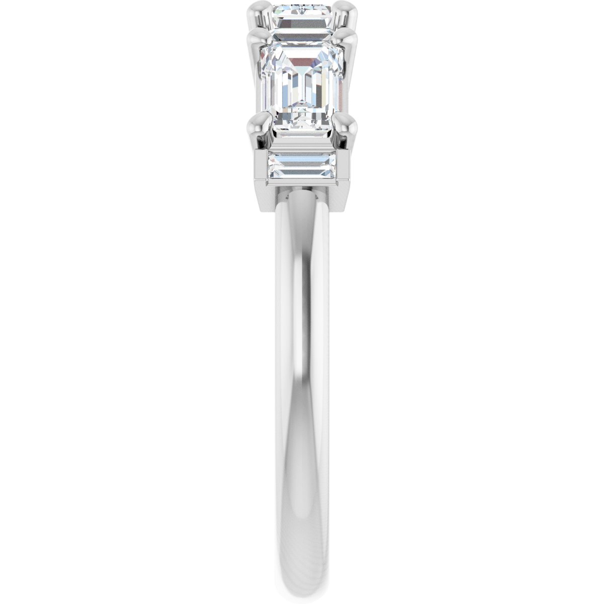 9/10 Ctw Emerald Lab-Grown Diamond Anniversary Band - White Gold - Lab Grown Diamond