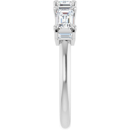 9/10 Ctw Emerald Lab-Grown Diamond Anniversary Band - White Gold - Lab Grown Diamond